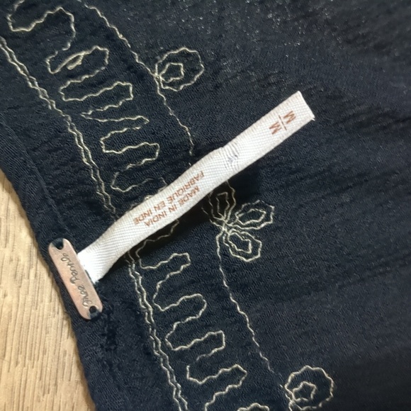 Free People Sky Fall Embroidered black mini Dress  / tunic  size M - Picture 6 of 10